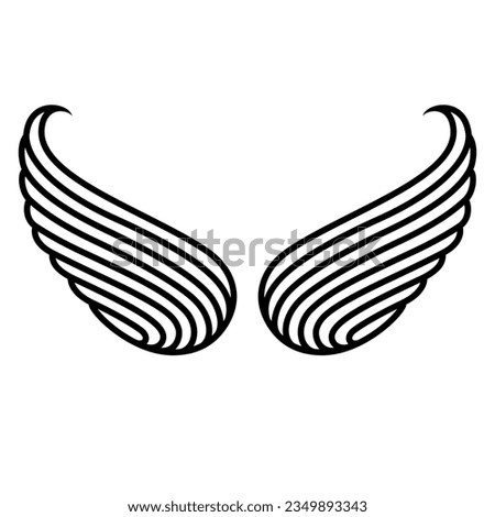 Vector editable stroke line designed wings for logo and elegant brand identity design