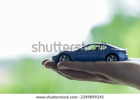 New car gift. Auto dealership and rental concept background. Saving money for car concept, trade car for cash concept, finance concept.