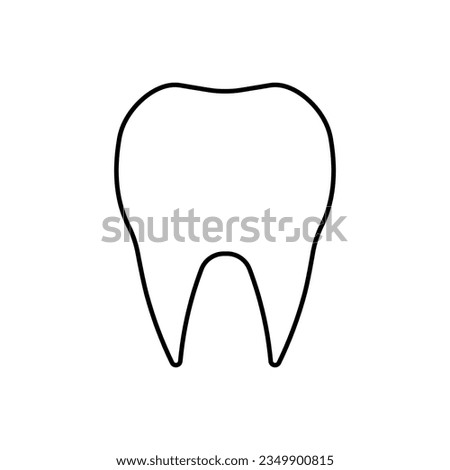 Tooth icon in line style on isolated background.Vector illustration.