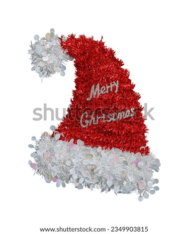 Santa Claus red hat isolated on transparent background, PNG File Format.
