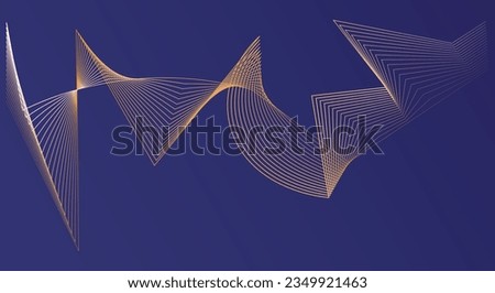 Abstract yellow gradient shade waves line art pattern background 