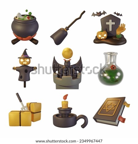Halloween icon 3D Icon Pack set for banner and UXUI design