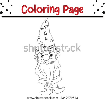 Thanksgiving coloring page. happy gnomes on white background coloring book
