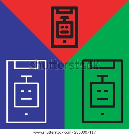 Smartphone icon. Robot in Smartphone vector icon from Artificial Intelligence collection. Outline style Smartphone icon.