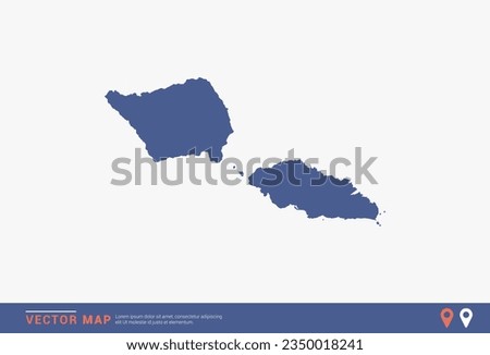 Samoa Map - blue abstract style isolated on white background for infographic, design vector.