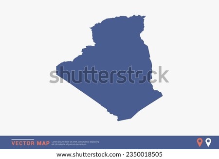 Algeria Map - blue abstract style isolated on white background for infographic, design vector.