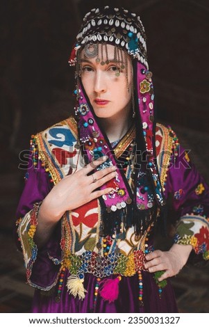 beautiful girl dressed in Turkish national clothes 