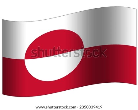 Greenland flag isolated icon 3D in white background Royalty-Free Stock Photo #2350039419