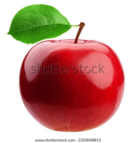 red Apple isolated on white background, clipping path, full depth of field