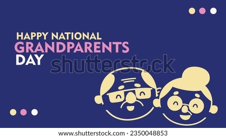 grandparents day vector background with grandpa and grandpa illustration Royalty-Free Stock Photo #2350048853