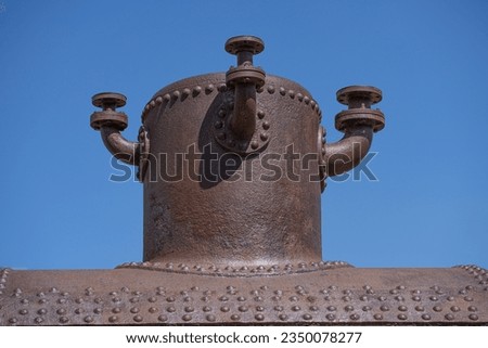 Old historic boiler, boiler stove, steam boiler