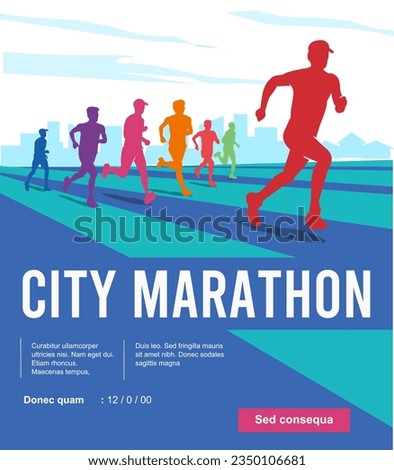 Great elegant colorful vector editable marathon poster background design for your marathon championship event Royalty-Free Stock Photo #2350106681