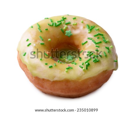 Delicious donut with glaze isolated on white