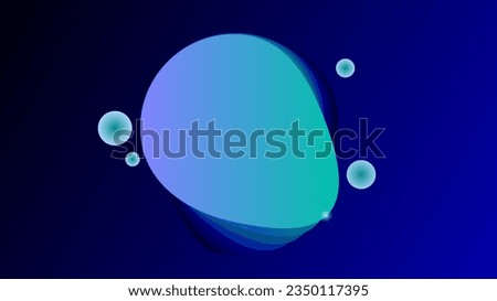 Overlay irregular blue green circle frames over dark blue background.