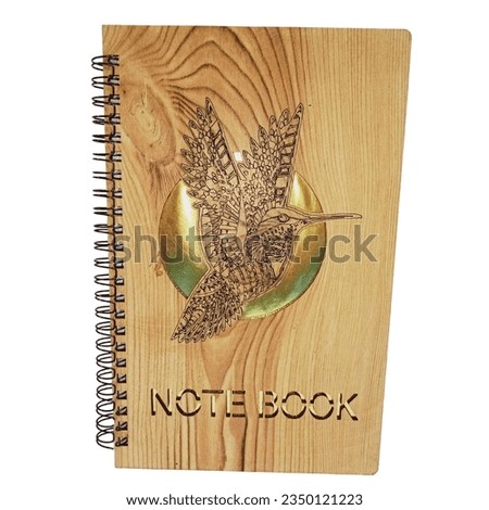 Sparrow Spring Wooden Cover Notebook with Nature Motif.