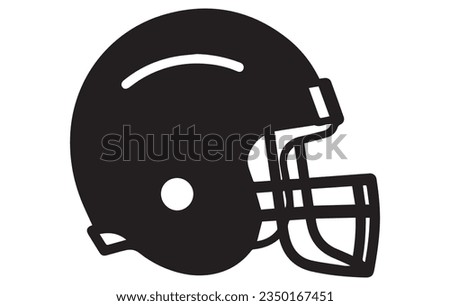 Line drawing illustration of an american football helmet, Black and white football helmet line drawing,Football helmet sport icon symbols.

