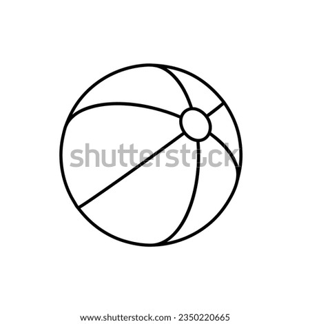 Beach ball outline icon. Clipart image isolated on white background