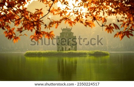Turtle tower in Hanoi, Vietnam. Old Quarters Royalty-Free Stock Photo #2350224517