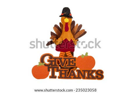 A Thankful Turkey against a white background