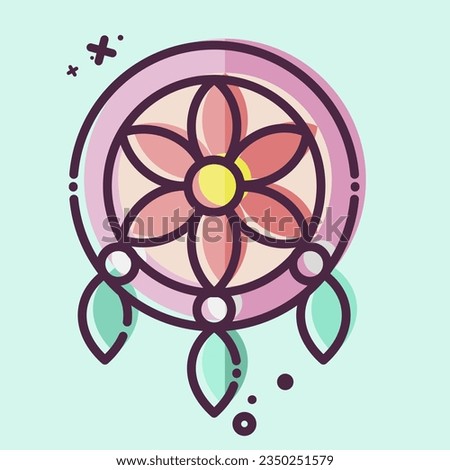 Icon Dreamcatcher. related to American Indigenous symbol. MBE style. simple design editable. simple illustration
