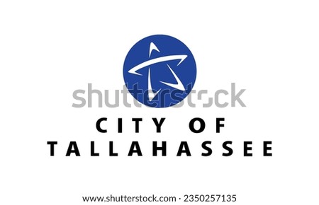 City of Tallahassee flag vector illustration isolated on background. Florida Capital town banner emblem. USA city symbol. United States of America town sign.