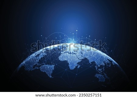 Global network connection. World map point and line composition concept of global business. Vector Illustration Royalty-Free Stock Photo #2350257151