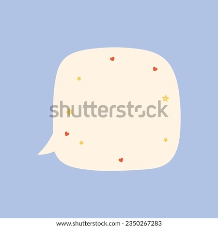 Vector cute collection speech bubble with heart and stars for vector design communication