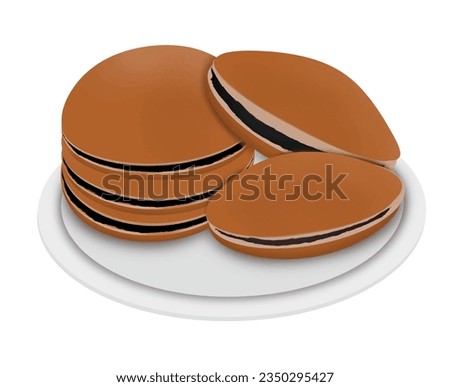 Japanese traditional sweet dessert. Flat vector illustration isolated on white background.