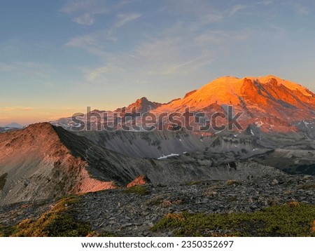 Mount Rainier closest view point at sunrise Royalty-Free Stock Photo #2350352697