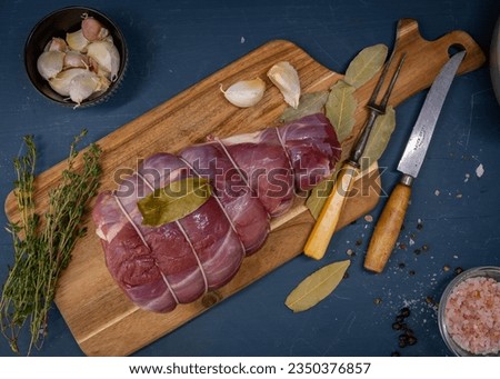 Venison Haunch ready for roasting Royalty-Free Stock Photo #2350376857