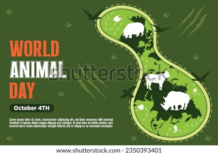 Vector World Animal Day With Flora and Fauna Illustration 1.3