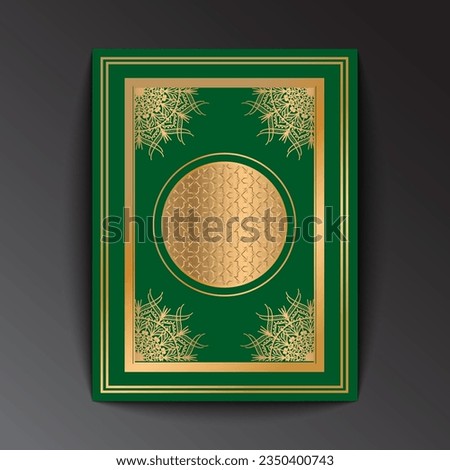 The holy quran book cover design templet.Islamic Arabic book. Arabesque. The Koran. Quran Text logo template. vector illustration.