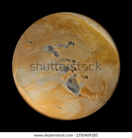 A circular sand art and bubble sandscape picture