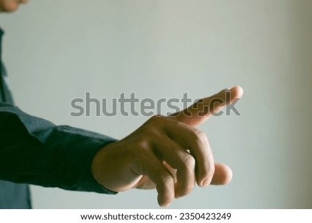 Male hand pointing out fingers business idea