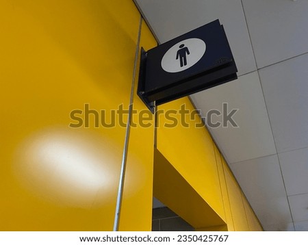 Jakarta, Indonesia - August 16, 2023 : Male restroom logo or sign