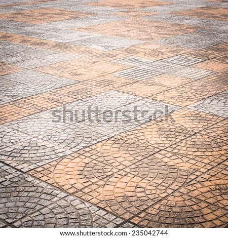 patterned paving tiles, cement brick floor background 2