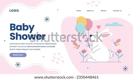 baby shower background. baby shower invitation card. baby girl, baby boy. balloons on blue and pink background. It's a boy. It's a girl. Vector illustration. Poster, Banner, Greeting card. party.