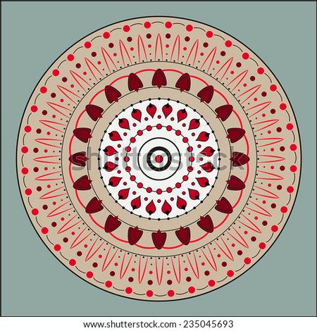 Round vector ornament Mandala. Traditional orient symbol. 