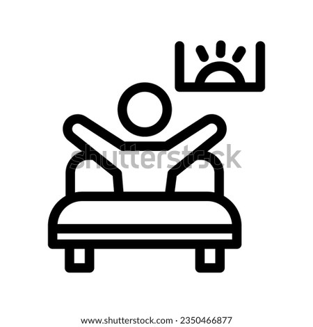 wake up line icon illustration vector graphic. Simple element illustration vector graphic, suitable for app, websites, and presentations isolated on white background Royalty-Free Stock Photo #2350466877