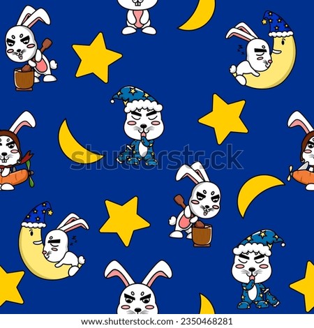 the cute bunny seamless pattern vector. cute wall paper to use for wall paper background, gift wrapping paper, fabric, book and note cover.