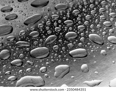 pure water droplets on light gray background