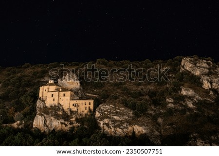 Saint Saturio church at Soria, Spain. Night picture.