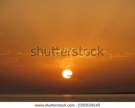 View of a beautiful sunrise on the coast of the Red Sea in Hurghada, Egypt