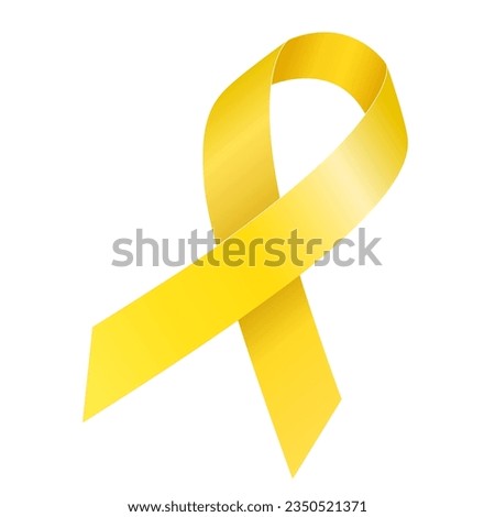 Childhood cancer awareness month. Yellow ribbon. Vector flat illustration.