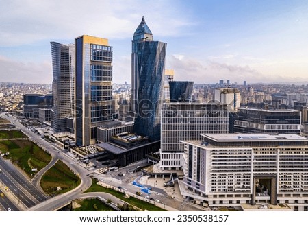 Istanbul Financial Center (IFC) in Atasehir, Istanbul, Turkey. Global financial services hub. Modern business center skyscrapers in Istanbul. Royalty-Free Stock Photo #2350538157