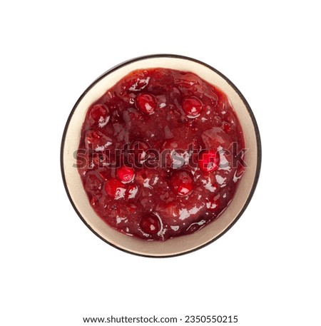 Cranberry Jam Smear Isolated, Lingonberry Sauce, Red Marmalade Splash, Cranberries Jelly, Cowberry Confiture Smudge, Syrup Stain, Berry Sauce Drops, Spilled Cranberry Jam on White Background Royalty-Free Stock Photo #2350550215