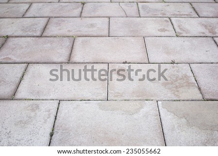Horizontal floor tiles in urban street
