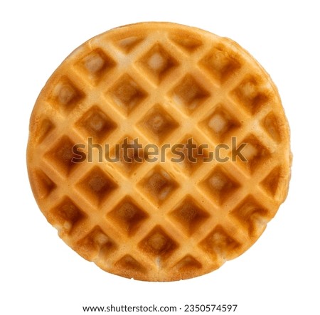  A beautiful round waffles on a white  Royalty-Free Stock Photo #2350574597