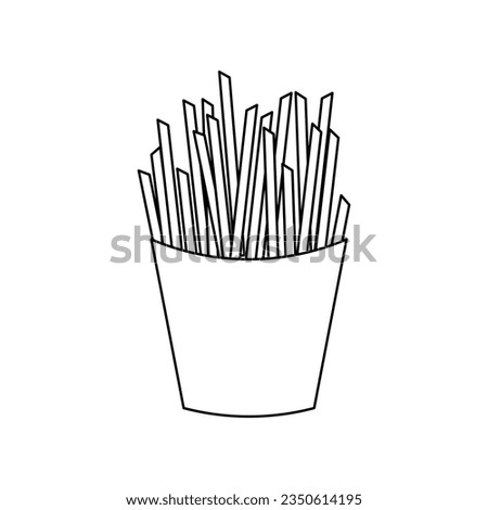 French fries icon in linear style.Vector.