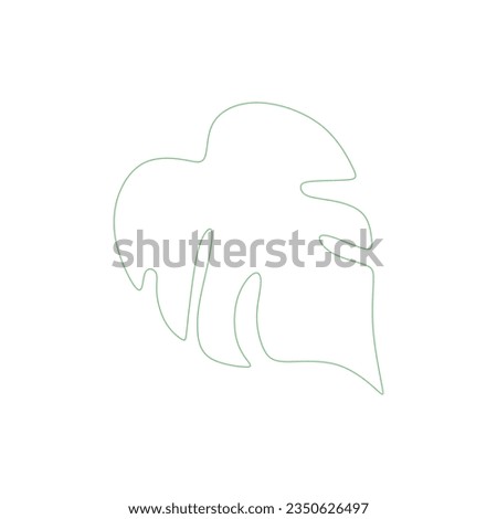 Monstera leaf abstract vector element 